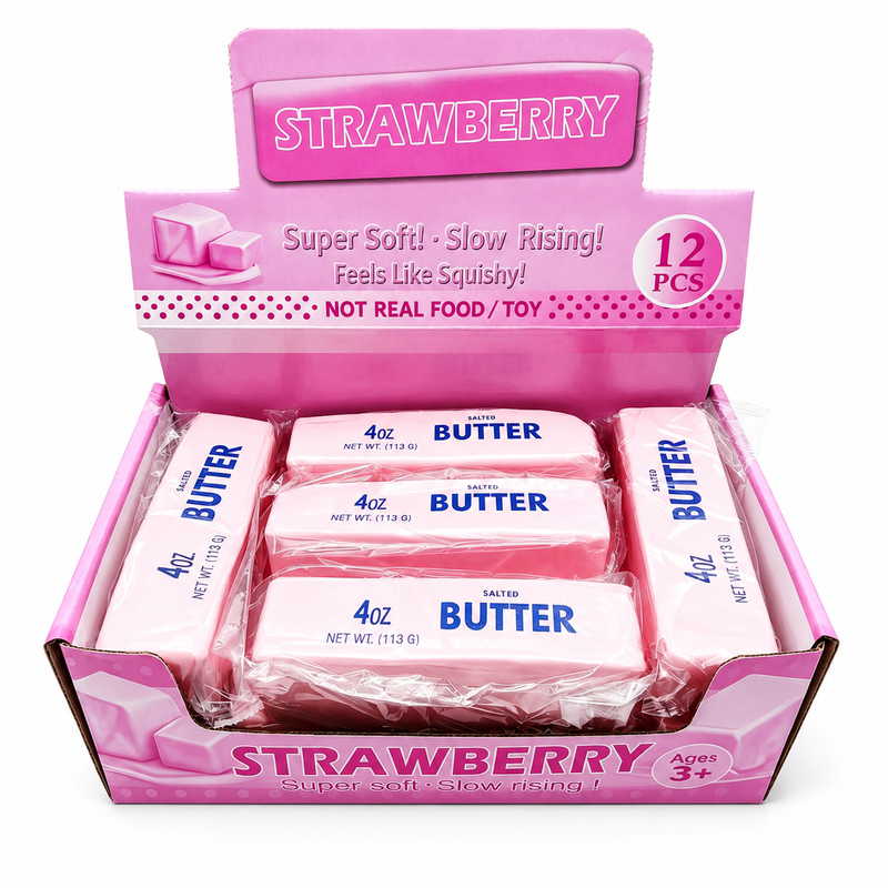 Strawberry Butter Squishy – Rosa Slow Rising Fidget Toy