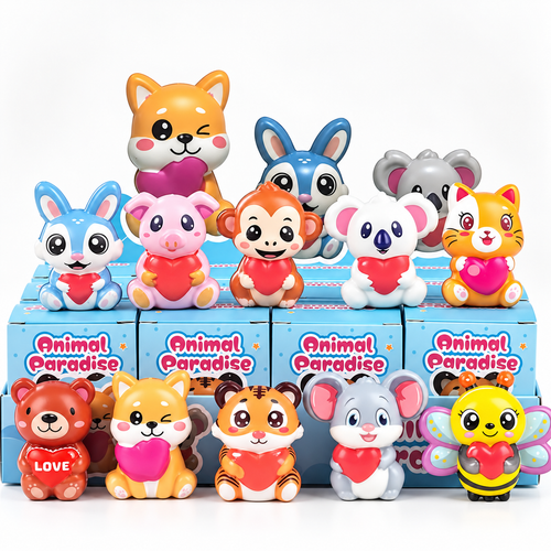 Animal Paradise Squishy – Kawaii Tier Fidget Toy mit Herz