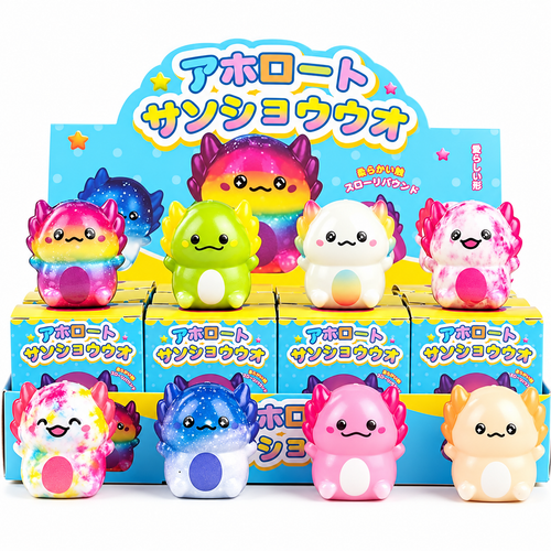 Kawaii Axolotl Squishy – Buntes Slow Rebound Fidget Toy