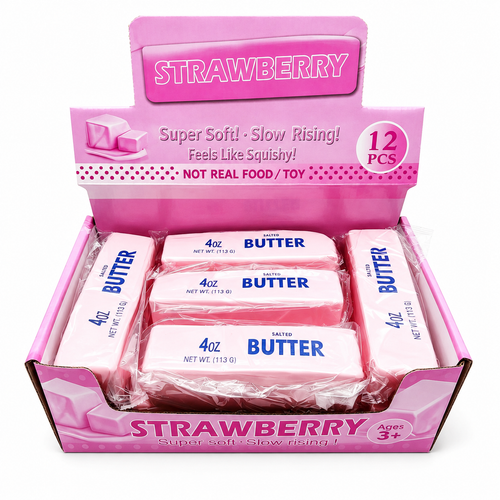 Strawberry Butter Squishy – Rosa Slow Rising Fidget Toy