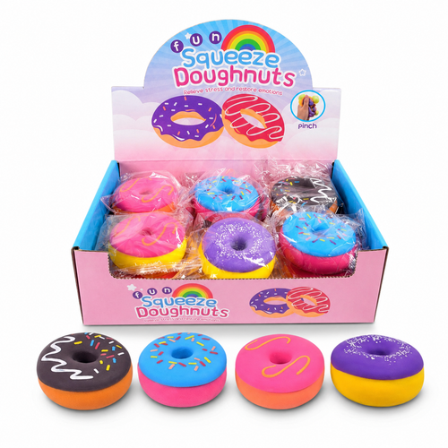 Donut Squishy – Buntes Squeeze Fidget Toy in verschiedenen Designs