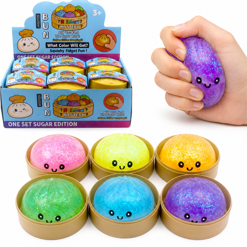 Sugar Squishy Dumpling – Glitzer Kawaii Mystery Fidget Toy 8.5cm