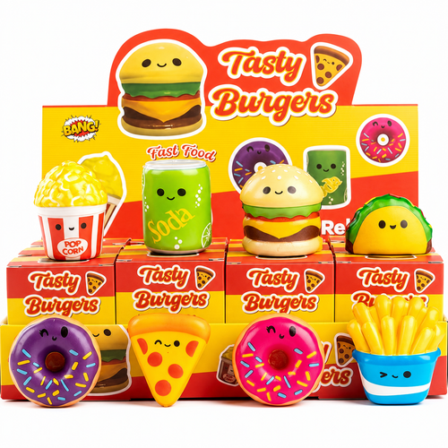 Kawaii Fast Food Squishy – Burger, Pizza, Donut, Pommes & mehr