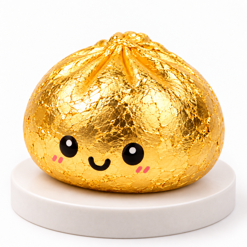 Golden Dumpling – 24-Karat Blattgold Squishy | Handveredelt & limitiert auf 100 Stück